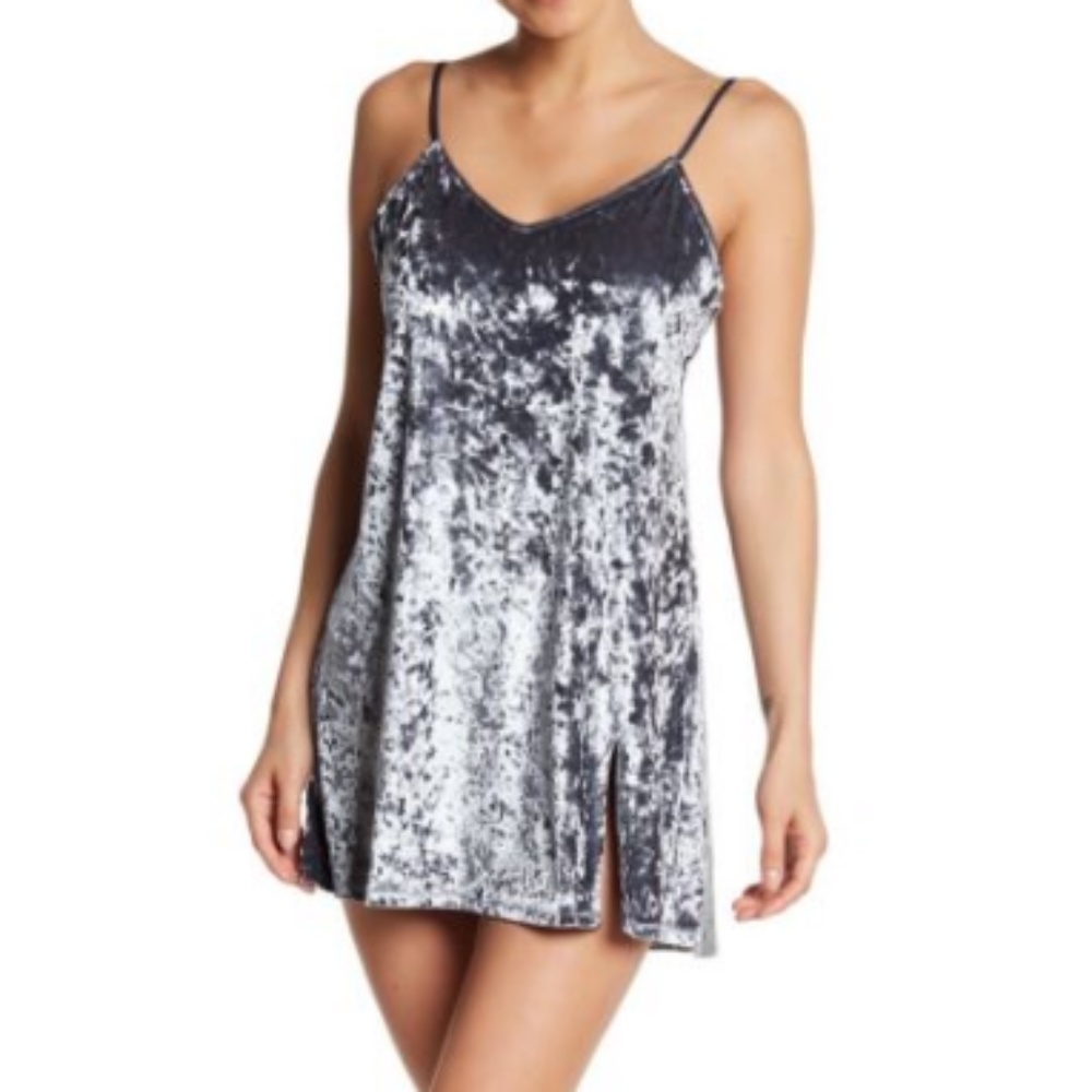 French Connection Brushed VELVET Chemise MED NWT